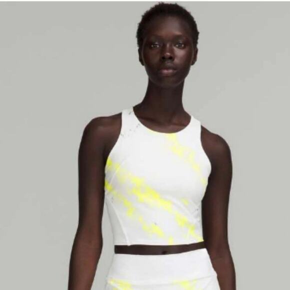 Lululemon Invigorate Training Tank Top Cross Court Wash Electric Lemon Sz 2 - Picture 1 of 4